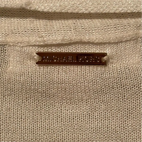 Michael Kors Cream Waterfall Open Front Cardigan Size S - Picture 4 of 9